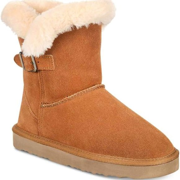 NWT Style & Co Tiny 2 Winter Booties Faux Fur Lined Chestnut SIZE 6M - Picture 2 of 10